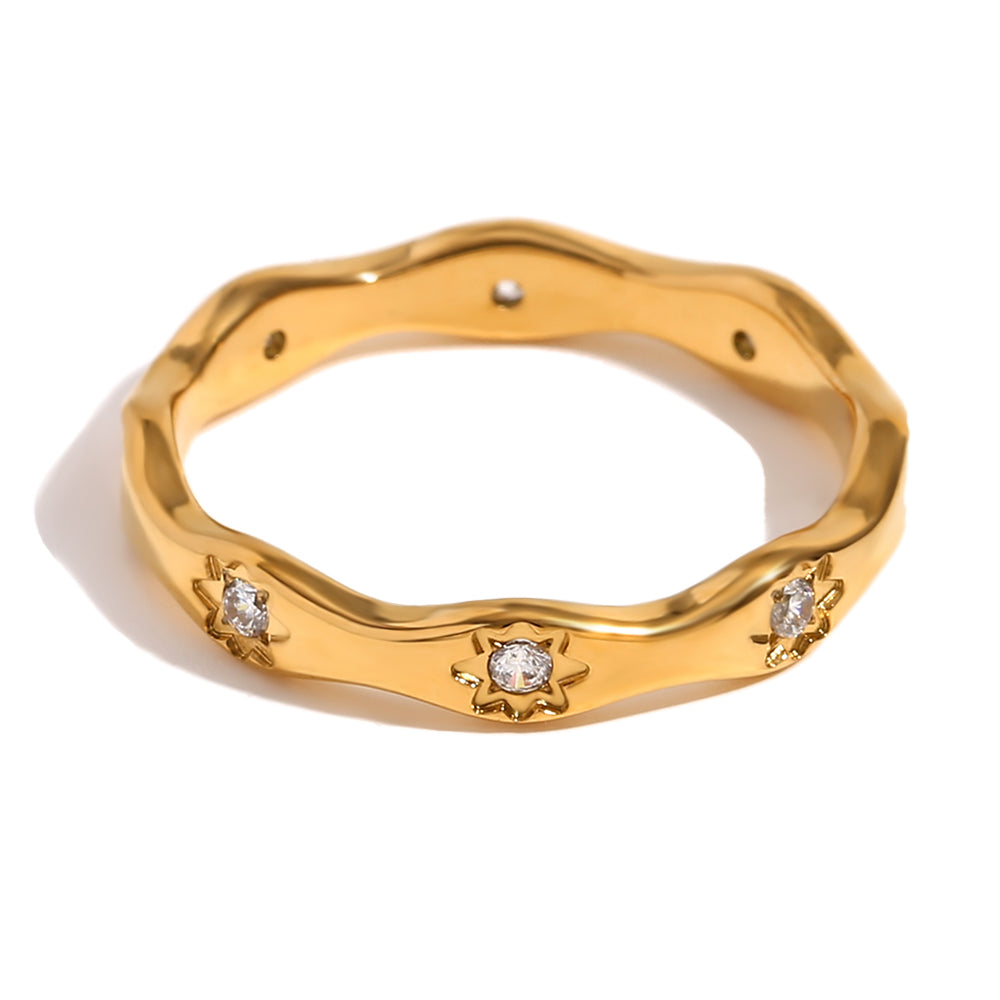 Ripple Star Ring Gold